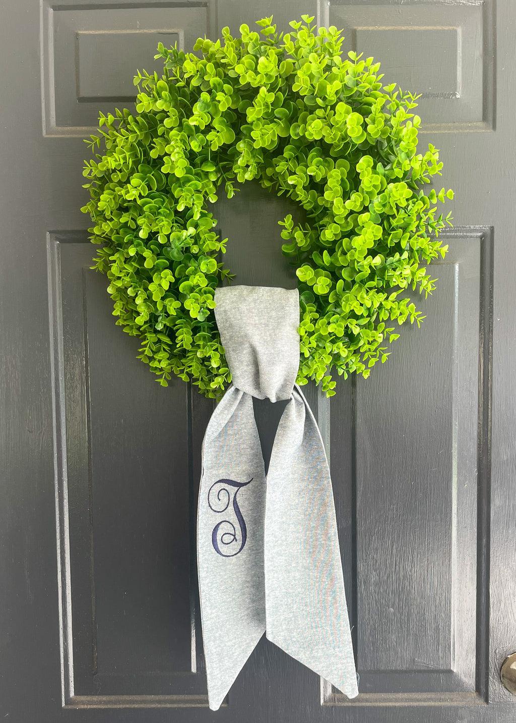 Navy Linen Wreath Sash