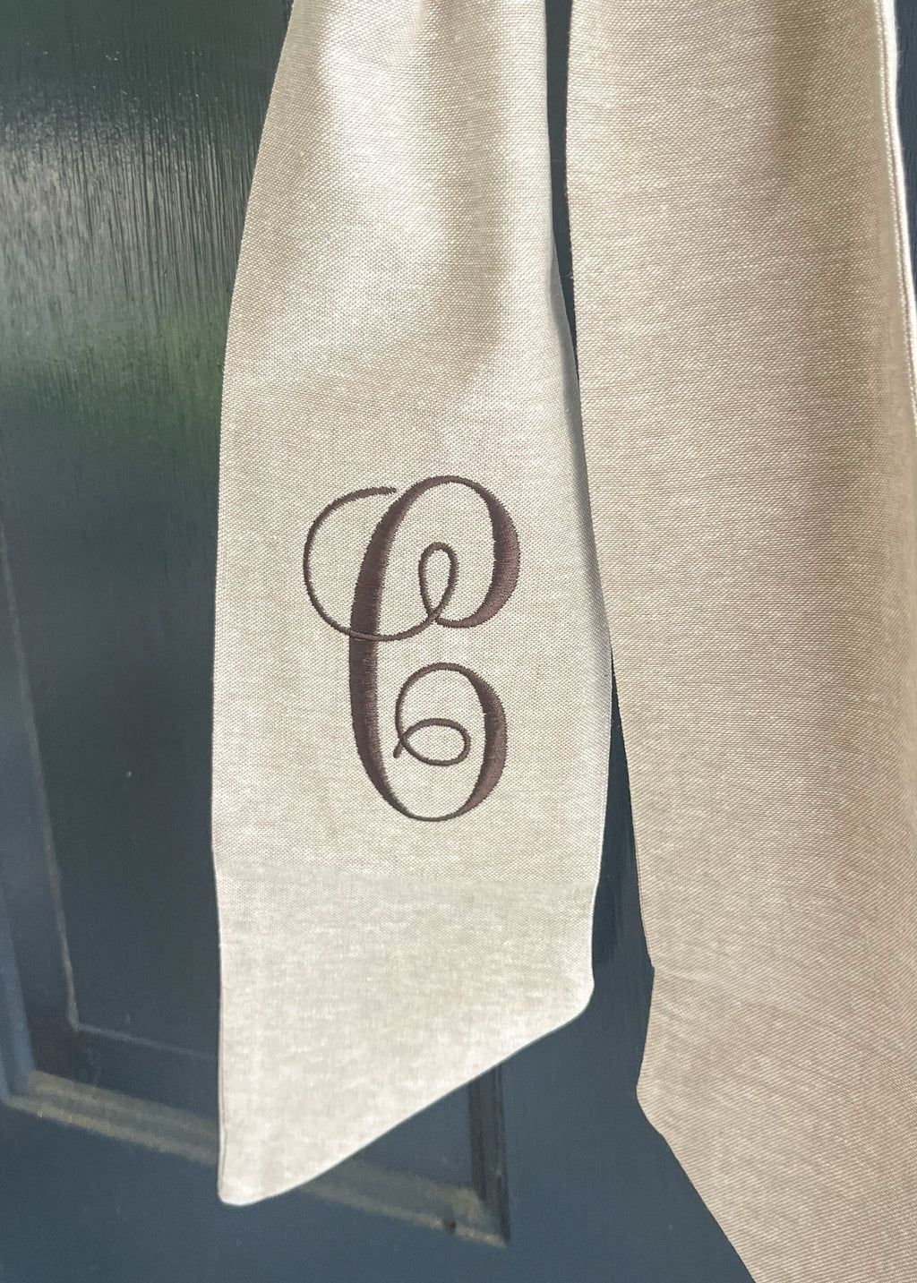 Brown Linen Wreath Sash