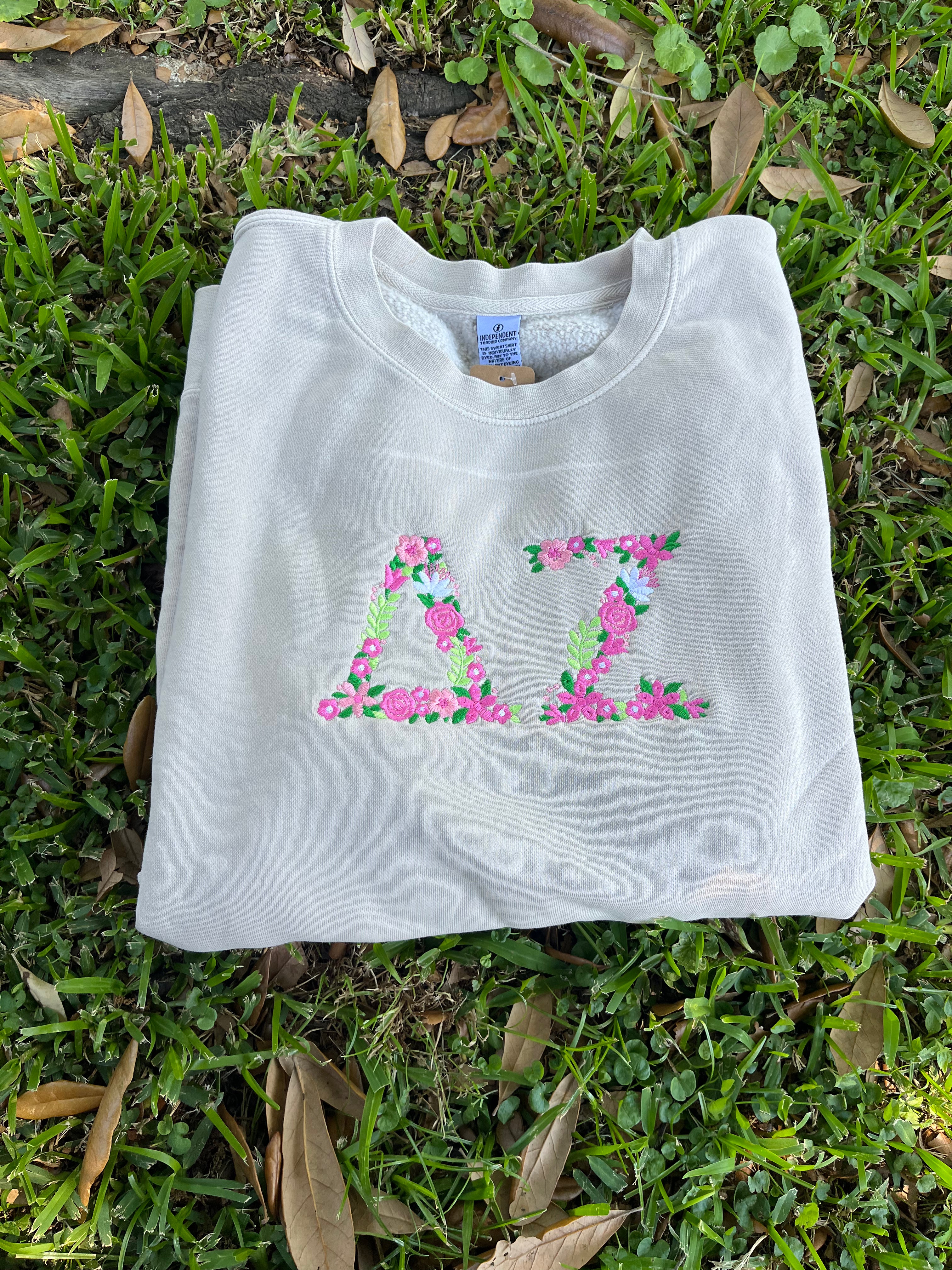 Delta Zeta Floral Embroidered Sweatshirt