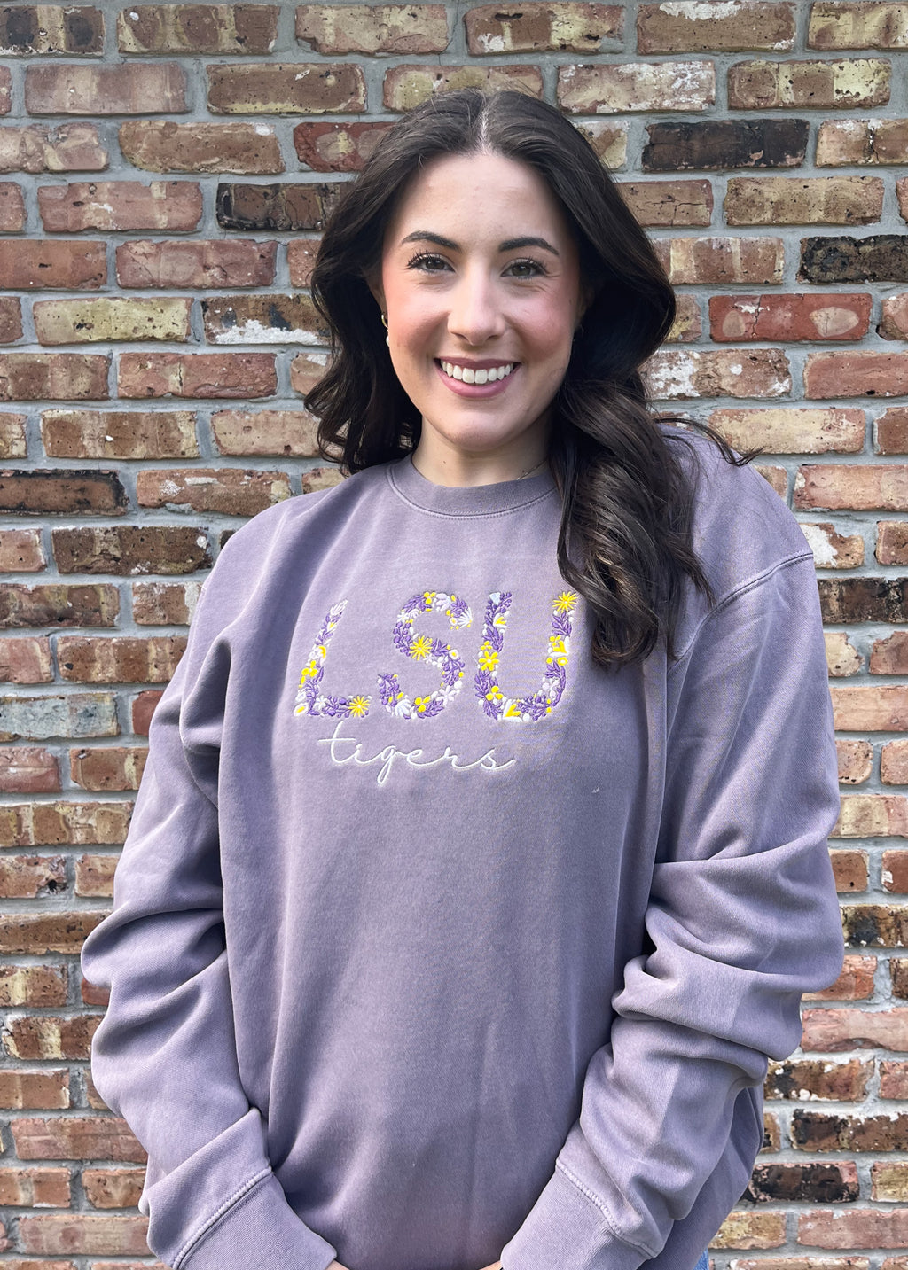 LSU Floral Sweatshirt