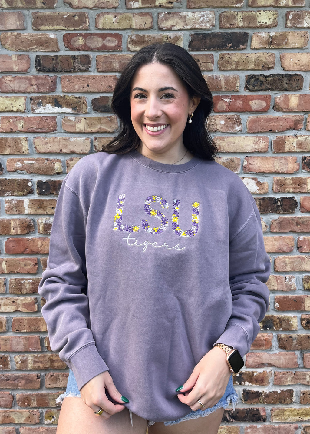 LSU Floral Sweatshirt