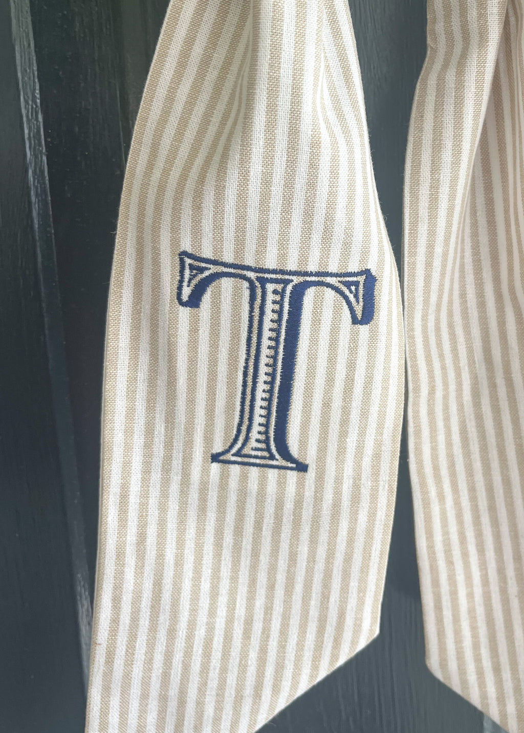Striped Linen Wreath Sash