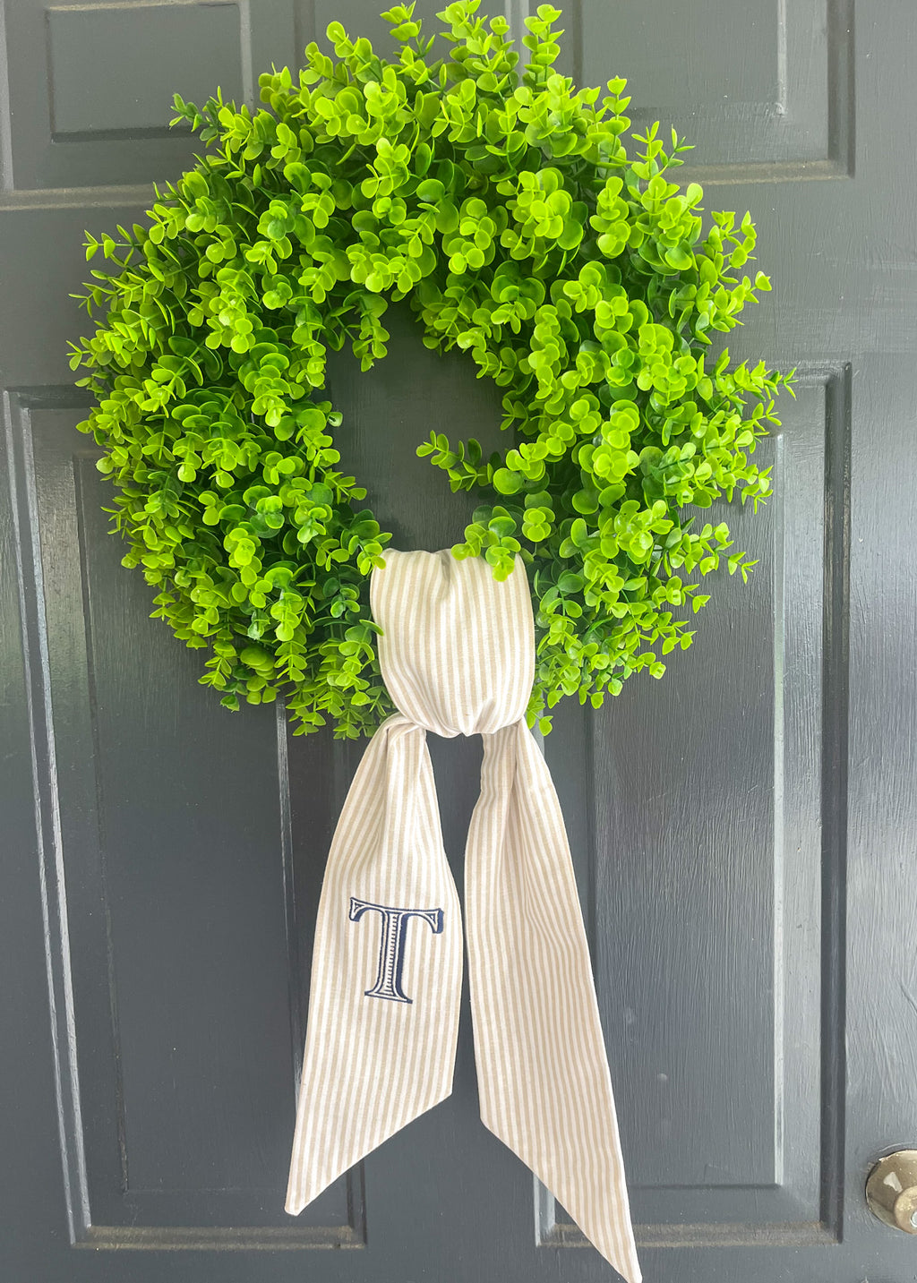 Striped Linen Wreath Sash
