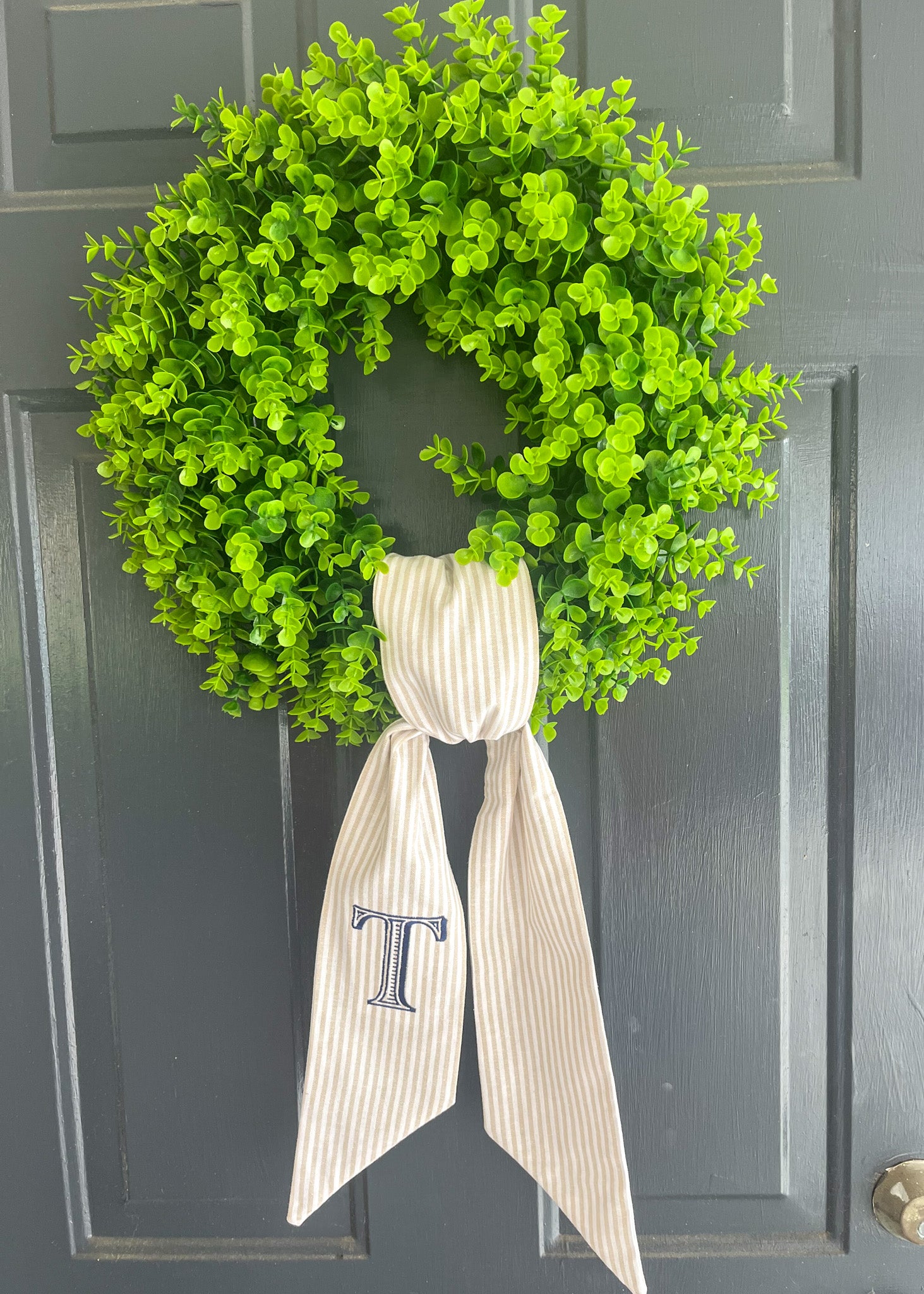 Striped Linen Wreath Sash