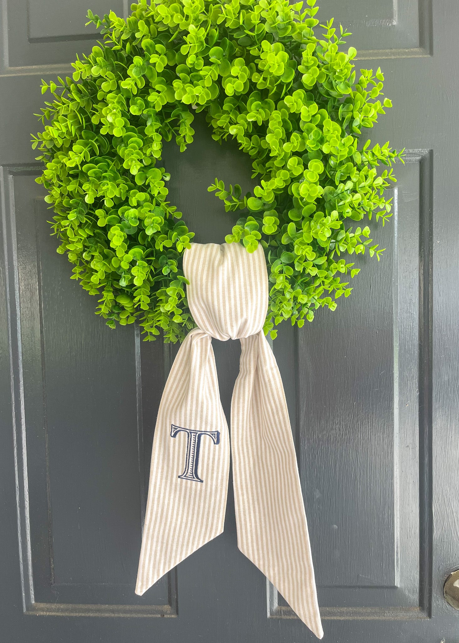 Striped Linen Wreath Sash