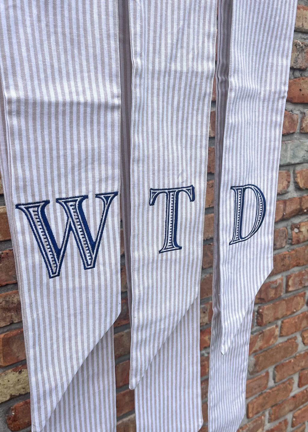 Striped Linen Wreath Sash