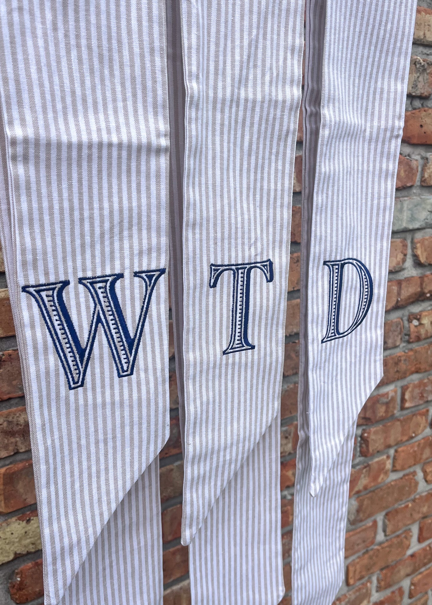 Striped Linen Wreath Sash