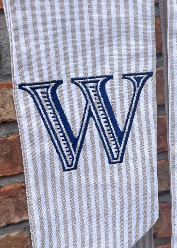 Striped Linen Wreath Sash